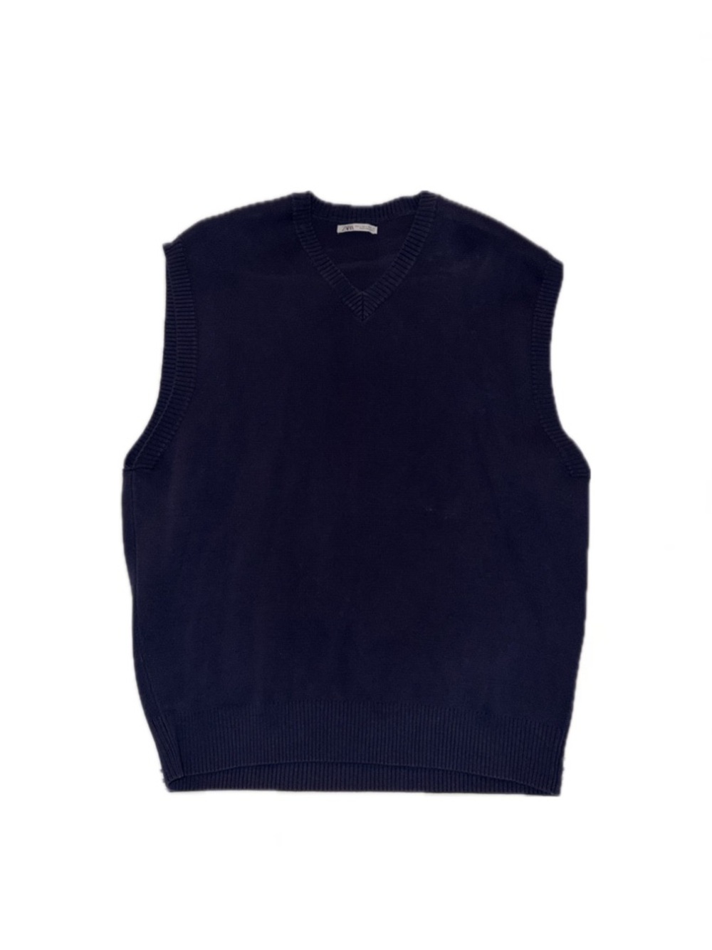 Zara Navy V-Neck Knit Sweater Vest